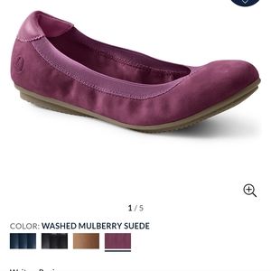 Land's End Women's Pink Kid Suede Ballet Flats size 5.5